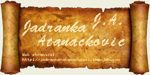 Jadranka Atanacković vizit kartica